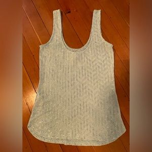 Aqua And Silver Coloured Scoop Neck Sleeveless Tank Top Size S